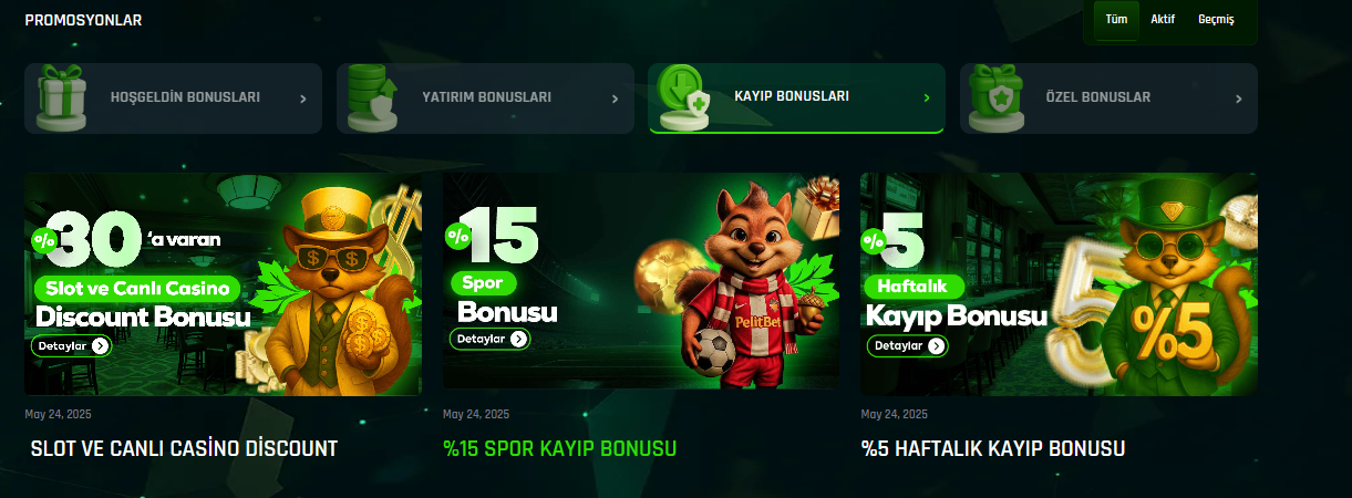 Pelitbet Kayıp Bonusları
